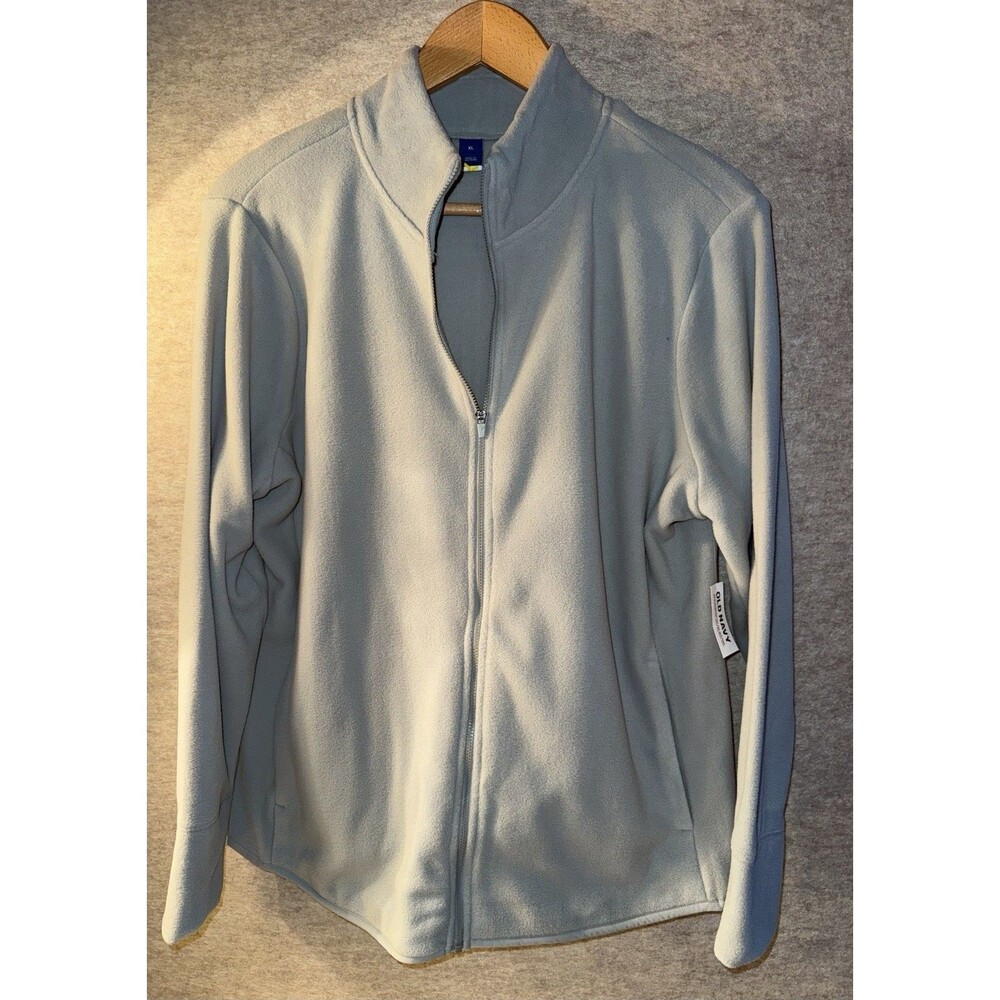 Old Navy Fleece Jacket Full Zip Pockets Light Teal Womens Size XL NWT